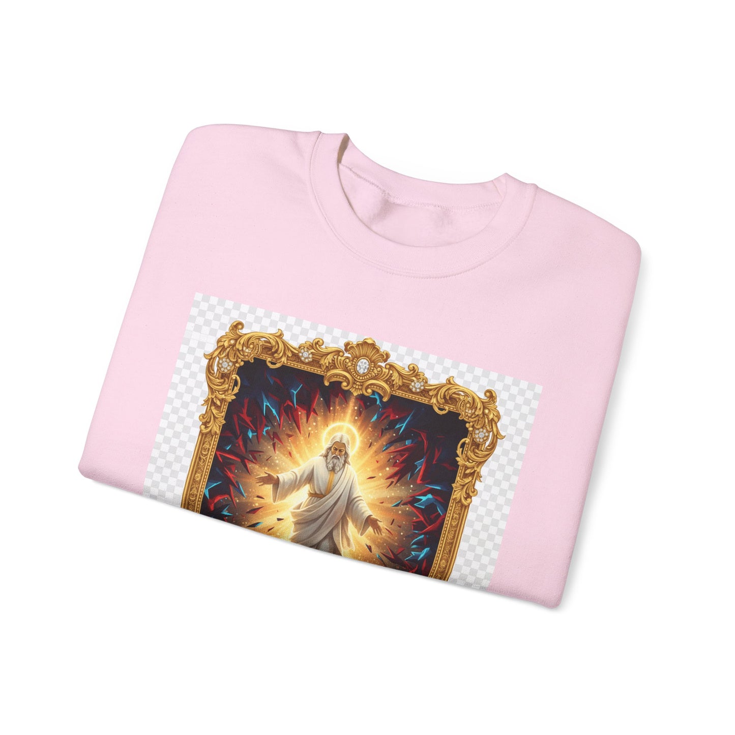 Christian Crewneck Sweatshirt — "A Present Help in Time of Trouble" Psalm 46 Design