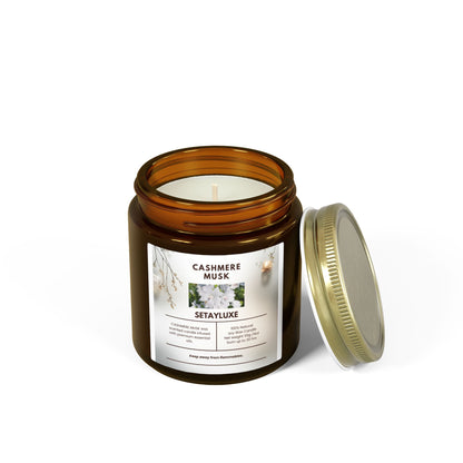 Cashmere Musk Scented Candle — Coconut Apricot Wax Soy Jar (4oz & 9oz)