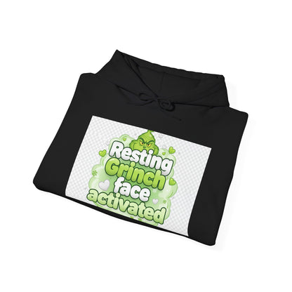 Resting Grinch Face Activated Hoodie – Funny Holiday Sweatshirt