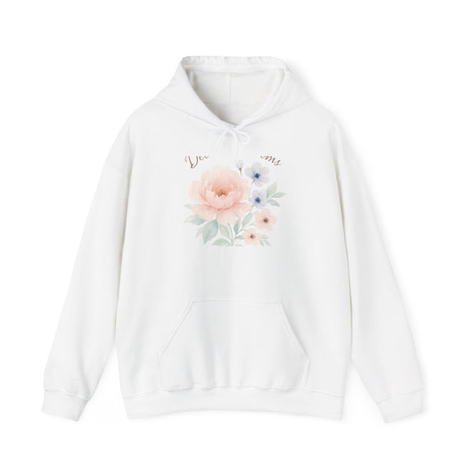 Floral 'You + Me' Hoodie — Soft Watercolor Flower Pullover