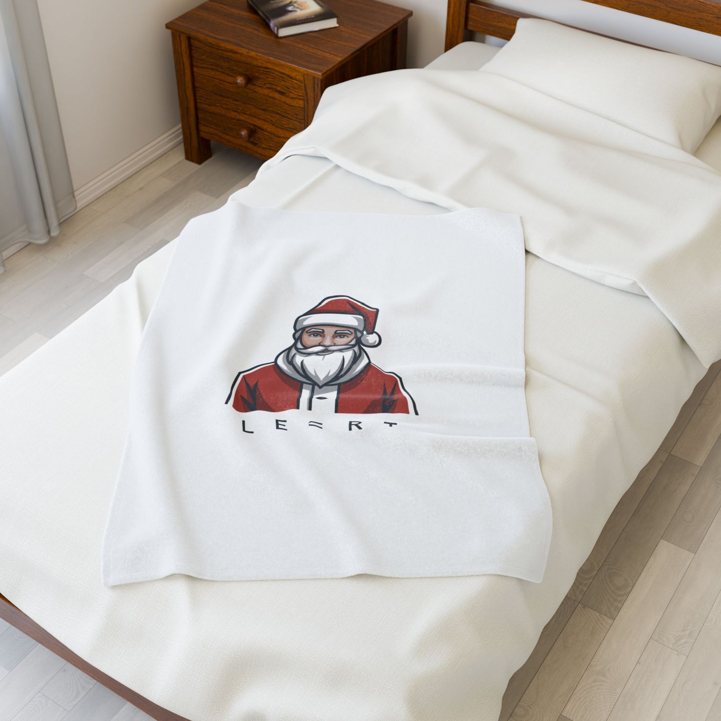 Minimal Santa Graphic Plush Blanket | Modern Santa, Geometric Christmas