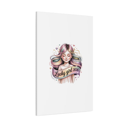 Lucky Girl 2026 Canvas Print | manifest luck, lucky charms