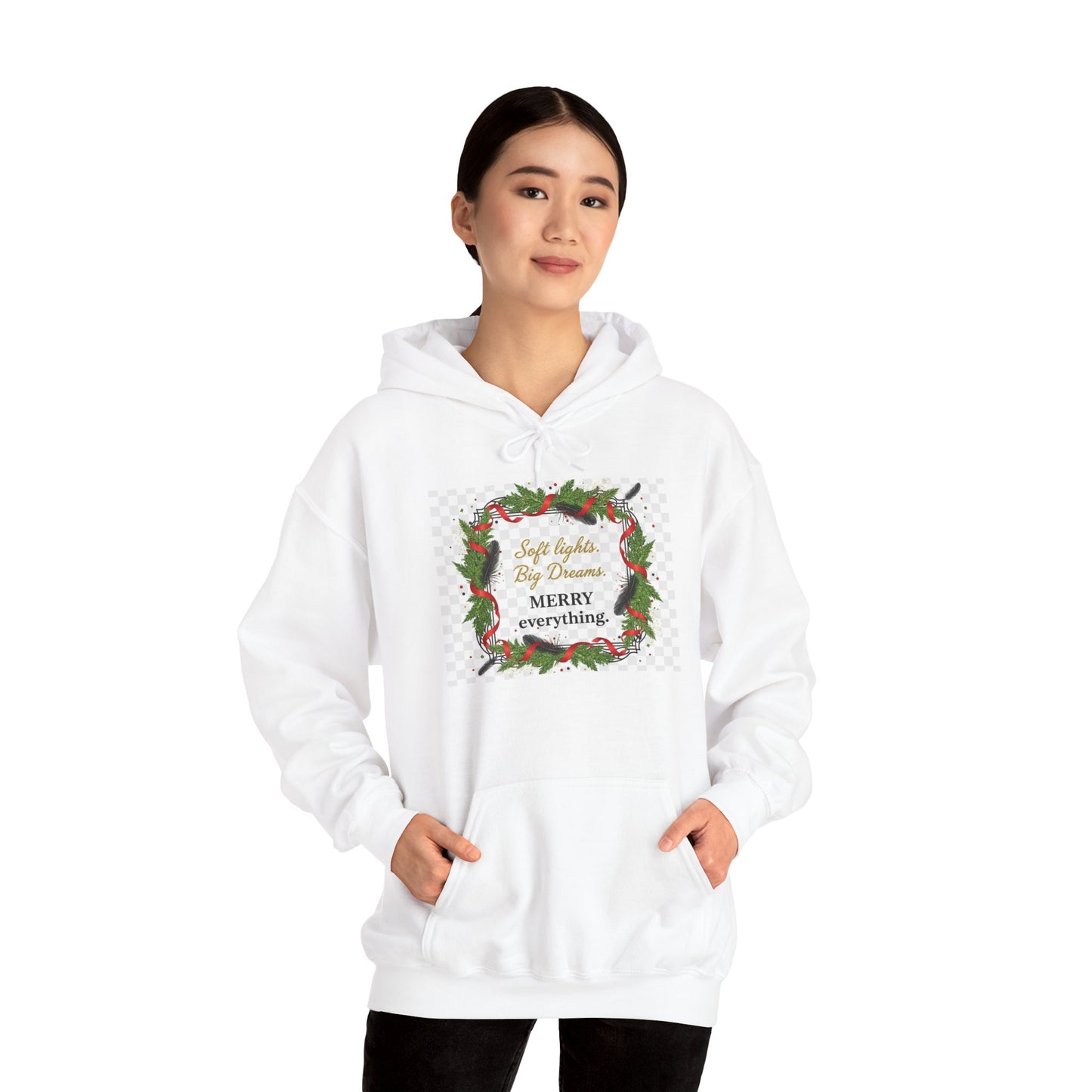 Christmas Wreath Hoodie - 'Merry Everything' Holiday Sweatshirt