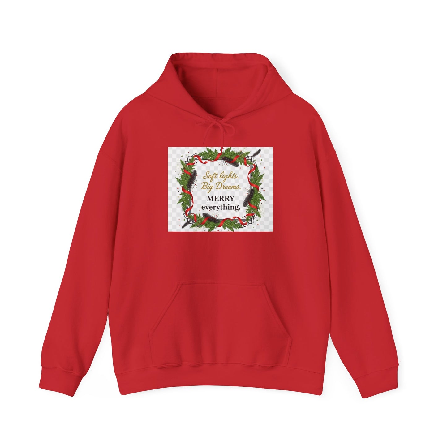 Christmas Wreath Hoodie - 'Merry Everything' Holiday Sweatshirt