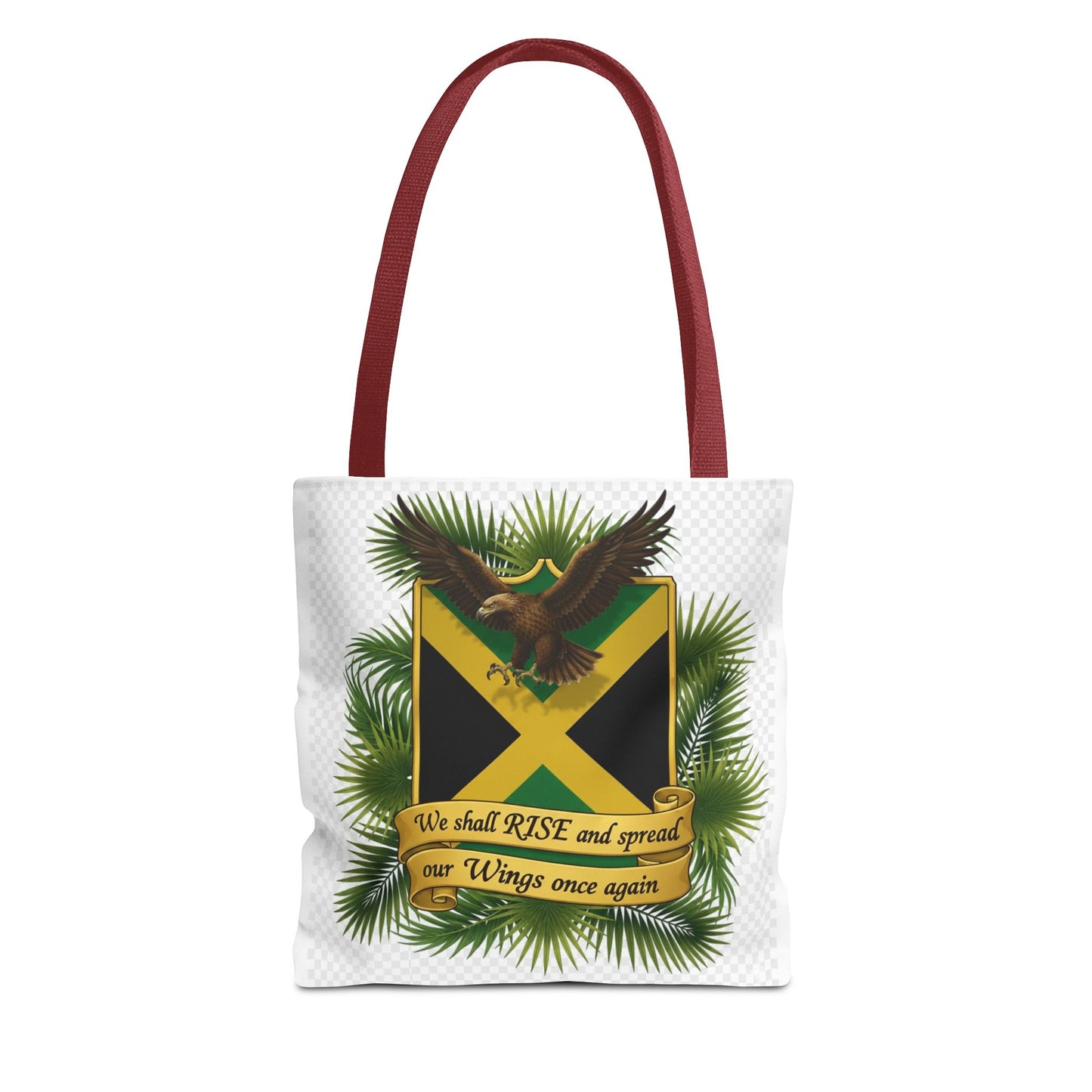 Jamaica Eagle Flag Tote Bag — "We shall RISE and spread our Wings once again" Canvas Shopper