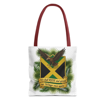 Jamaica Eagle Flag Tote Bag — "We shall RISE and spread our Wings once again" Canvas Shopper