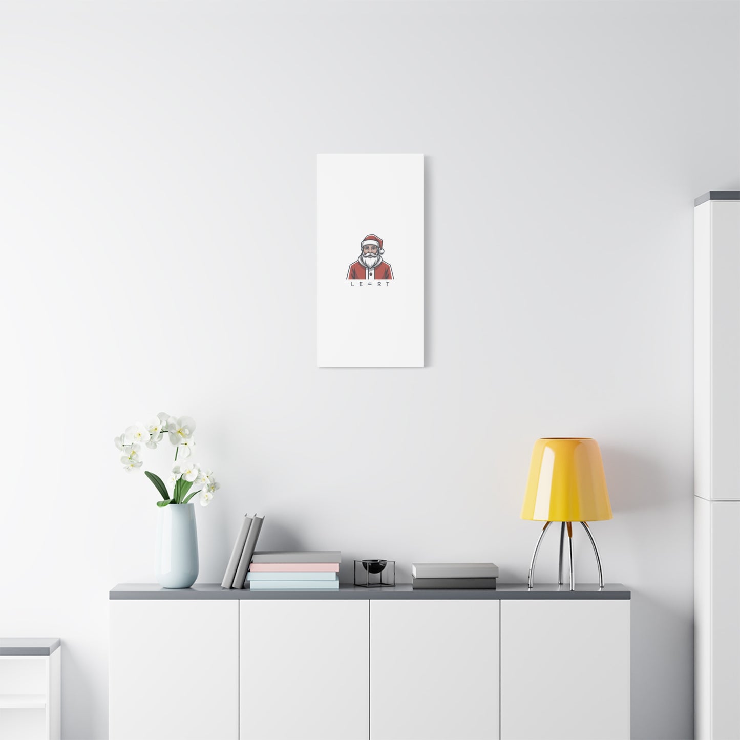 Minimal Santa Canvas, Modern Santa Graphic | Geometric Christmas Wall Art