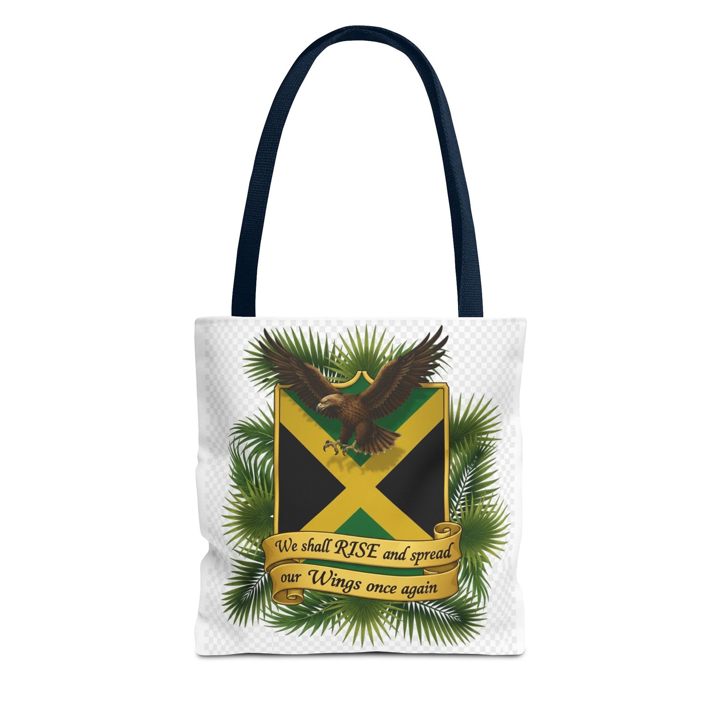 Jamaica Eagle Flag Tote Bag — "We shall RISE and spread our Wings once again" Canvas Shopper