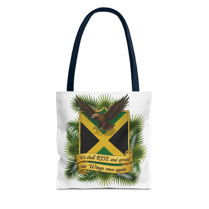 Jamaica Eagle Flag Tote Bag — "We shall RISE and spread our Wings once again" Canvas Shopper
