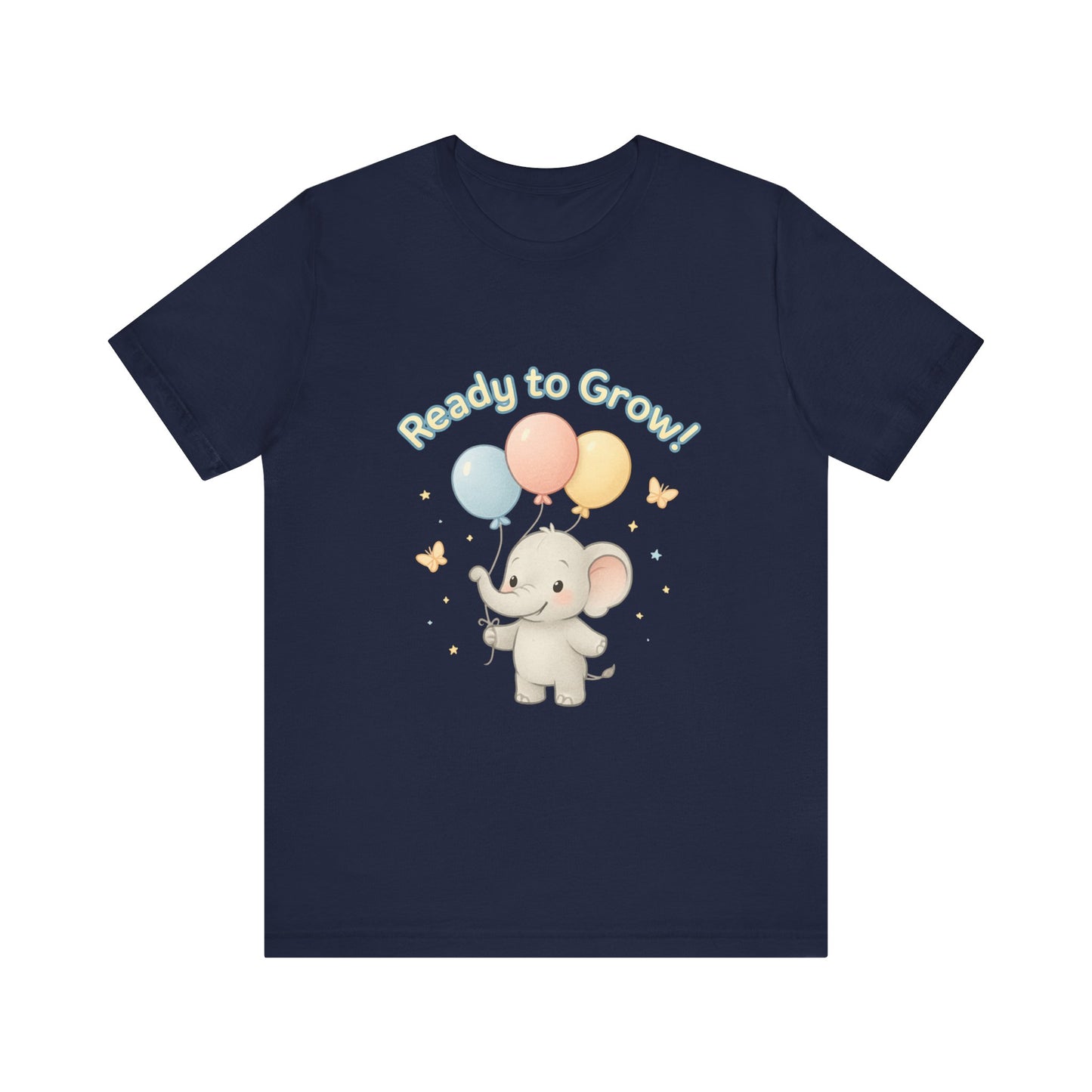 Ready to Grow Baby Tee — Cute Elephant with Balloons
