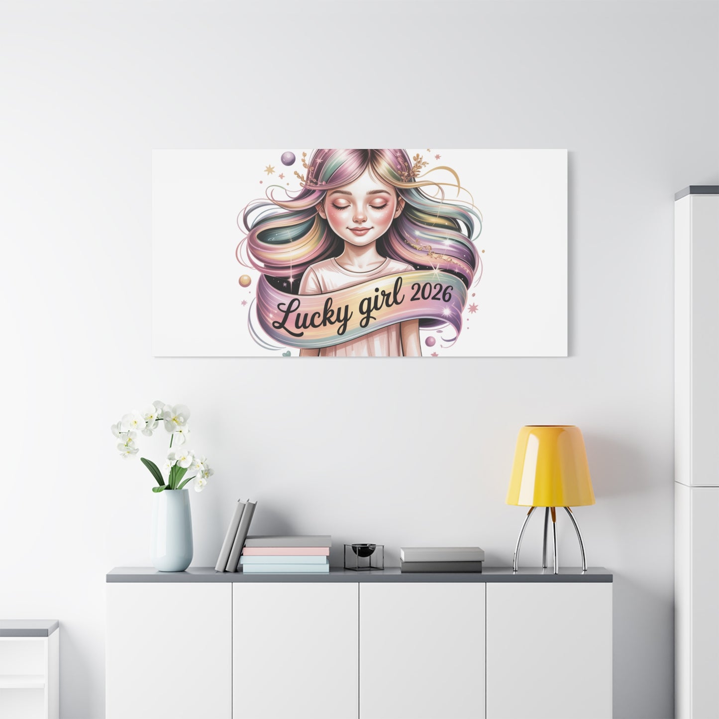 Lucky Girl 2026 Canvas Print | manifest luck, lucky charms