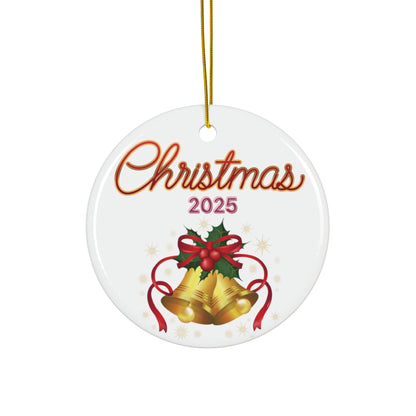 Christmas 2025 Ceramic Ornament — Holiday Bell Keepsake