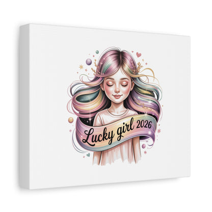 Lucky Girl 2026 Canvas Print | manifest luck, lucky charms