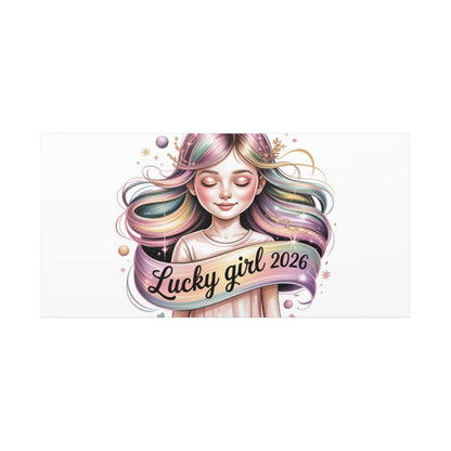 Lucky Girl 2026 Canvas Print | manifest luck, lucky charms