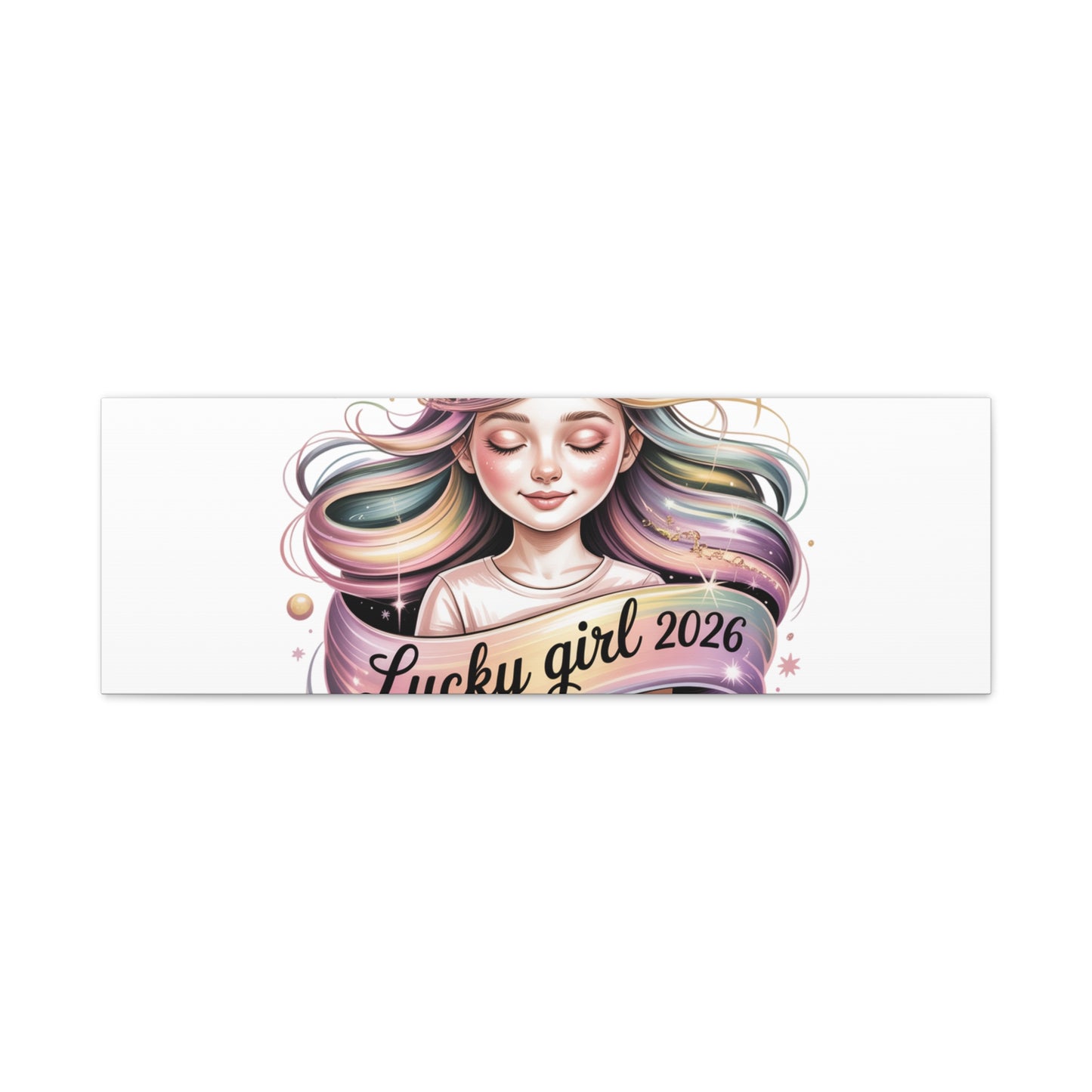 Lucky Girl 2026 Canvas Print | manifest luck, lucky charms