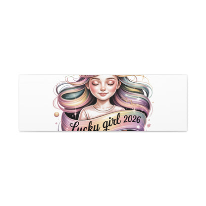 Lucky Girl 2026 Canvas Print | manifest luck, lucky charms