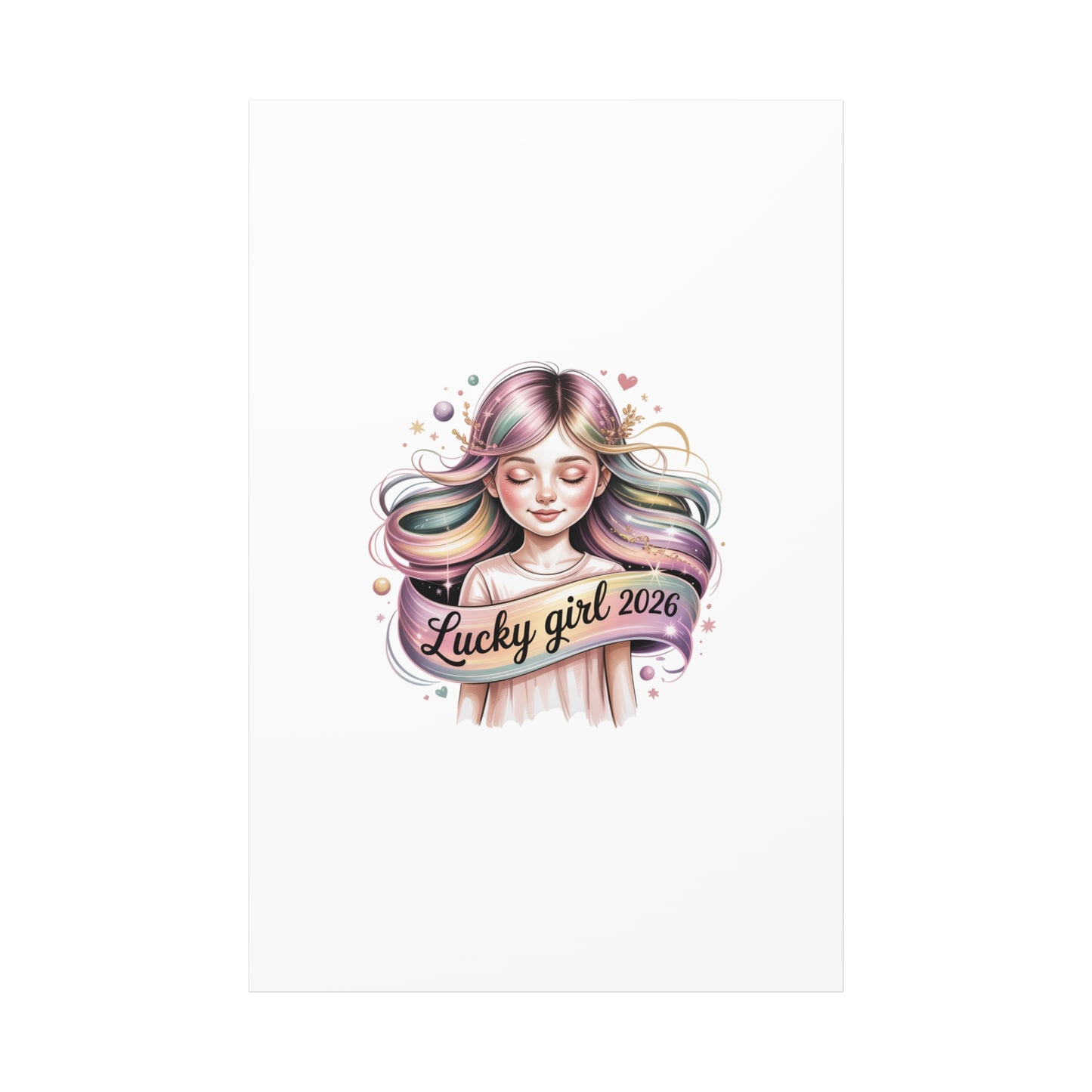 Lucky Girl 2026 Canvas Print | manifest luck, lucky charms