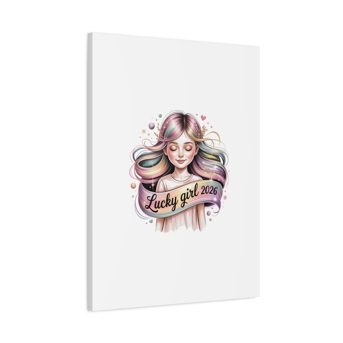Lucky Girl 2026 Canvas Print | manifest luck, lucky charms