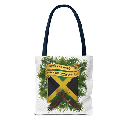 Jamaica Eagle Flag Tote Bag — "We shall RISE and spread our Wings once again" Canvas Shopper