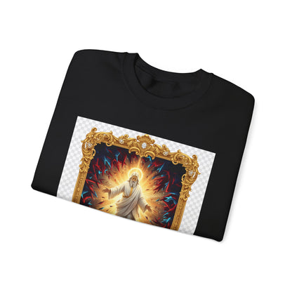 Christian Crewneck Sweatshirt — "A Present Help in Time of Trouble" Psalm 46 Design