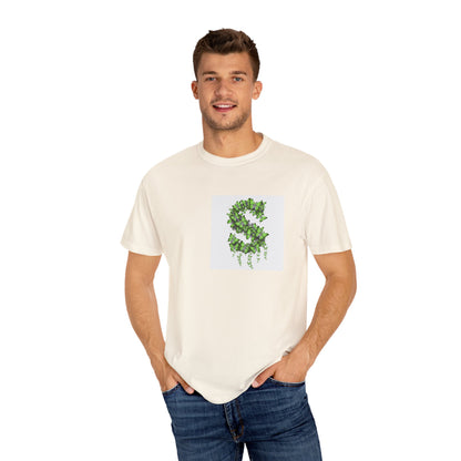 Green Ivy Monogram "S" T-Shirt — Botanical Initial Tee