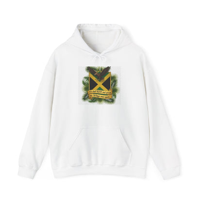Jamaica Flag Pine Hoodie – Reggae Vibes "Out of Many, One People" Sweatshirt