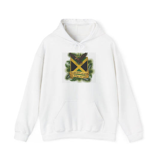 Jamaica Flag Pine Hoodie – Reggae Vibes "Out of Many, One People" Sweatshirt