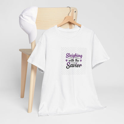 Sleighing With the Savior Christian Christmas Tee