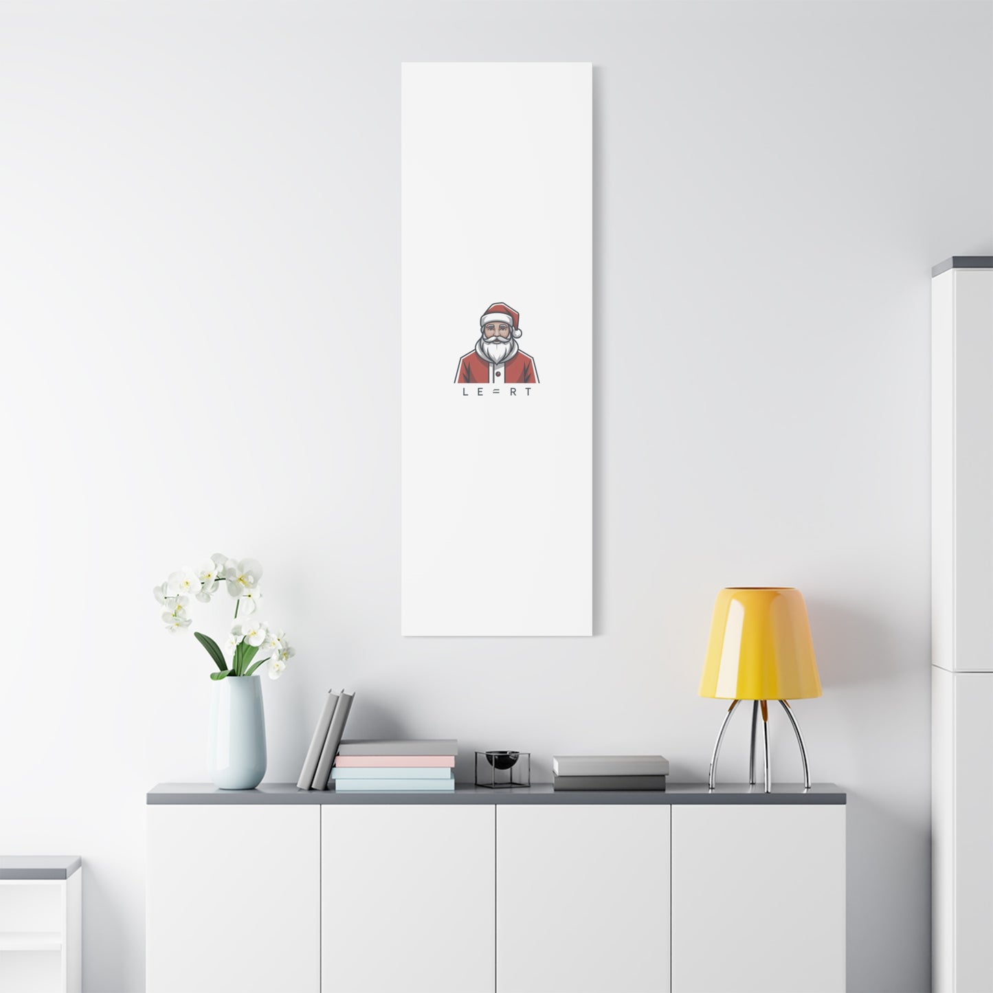 Minimal Santa Canvas, Modern Santa Graphic | Geometric Christmas Wall Art
