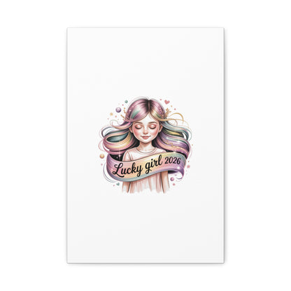 Lucky Girl 2026 Canvas Print | manifest luck, lucky charms