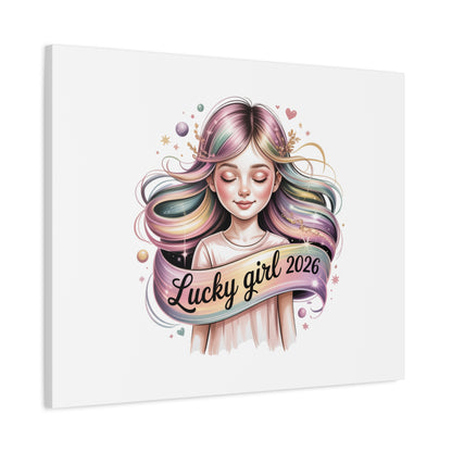 Lucky Girl 2026 Canvas Print | manifest luck, lucky charms