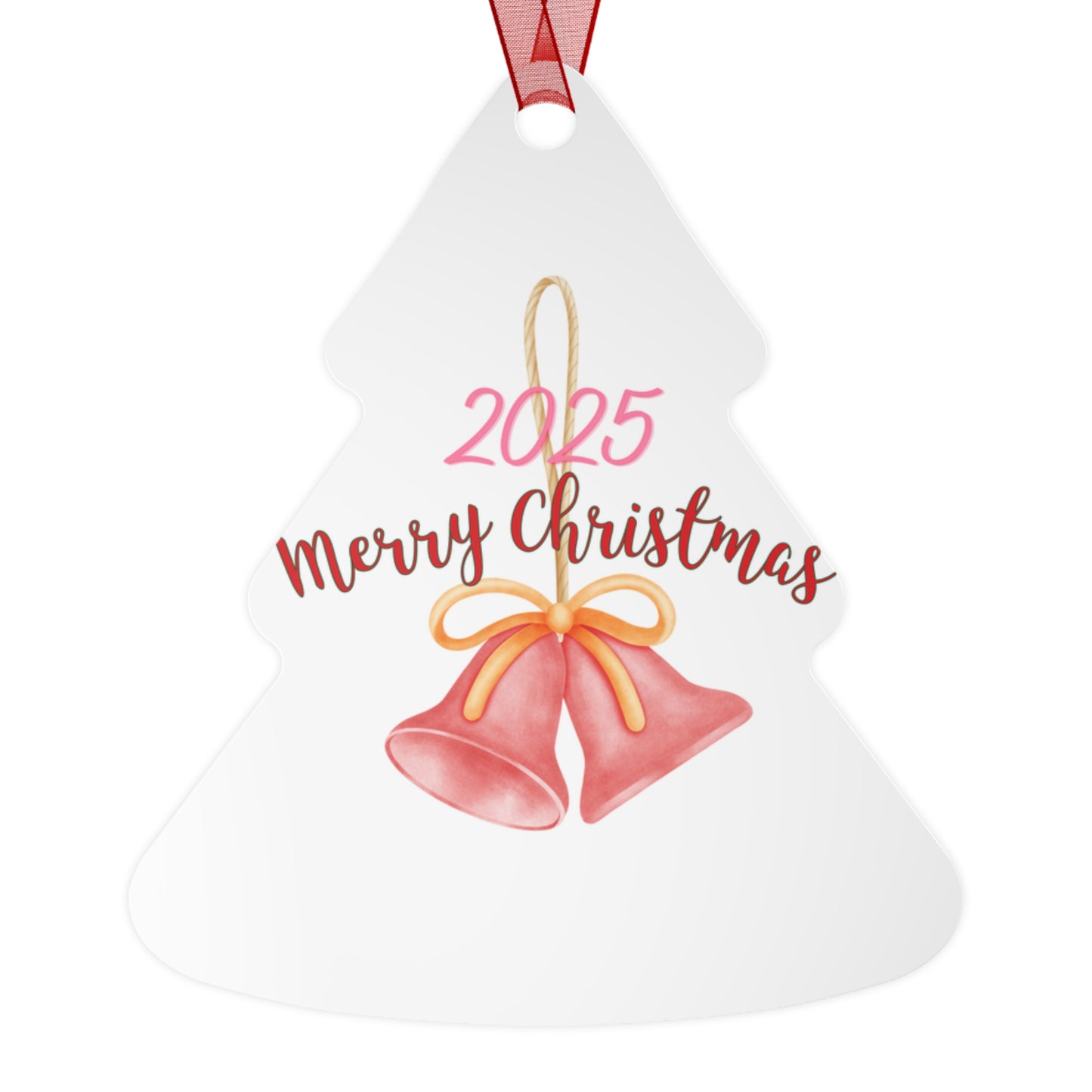 2025 Merry Christmas Bell Ornament — Snowman & Holiday Scene Metal Ornament