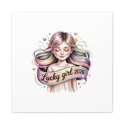 Lucky Girl 2026 Canvas Print | manifest luck, lucky charms