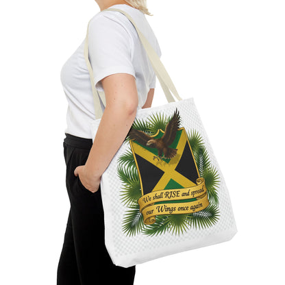 Jamaica Eagle Flag Tote Bag — "We shall RISE and spread our Wings once again" Canvas Shopper