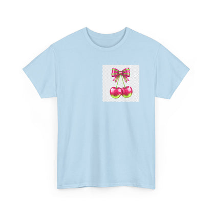 Cherry Bow T-Shirt — Cute Retro Fruit Graphic Tee