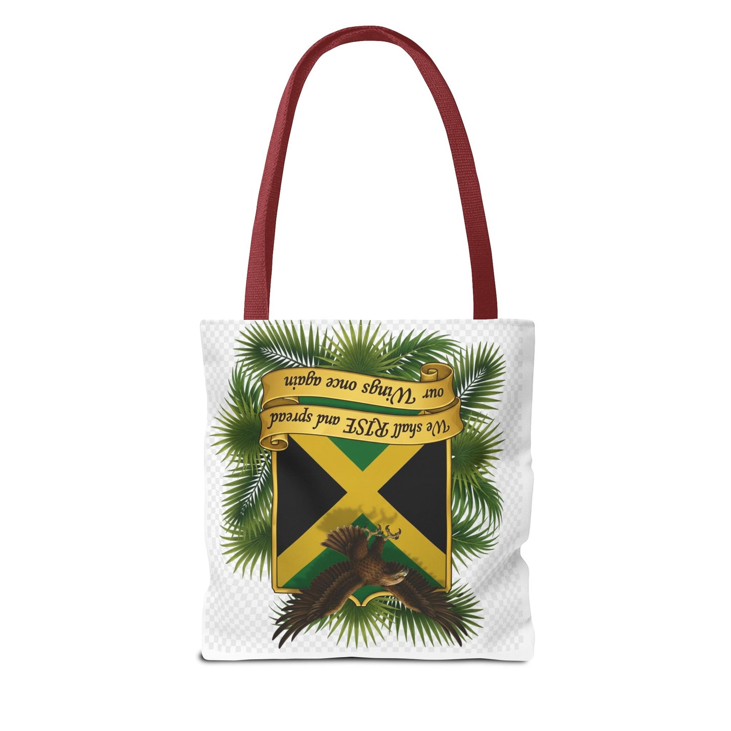 Jamaica Eagle Flag Tote Bag — "We shall RISE and spread our Wings once again" Canvas Shopper